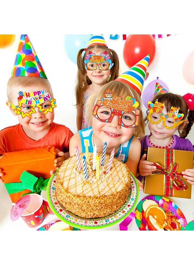 Wffo 16 PCS Happy Birthday Paper Glasses - 8 Styles - Novelty Funny Photo Booth Props, Colorful Birthday Party Glasses for Party Decorations - Image 5